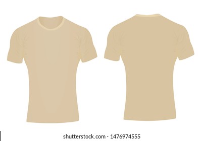 Beige tight t shirt. vector illustration