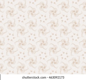 Beige tones. Abstract vector illustration with intricate sketches of geometric shapes. For interior decoration, textile industry, printing industry.