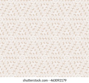 Beige tones. Abstract vector illustration with intricate sketches of geometric shapes. For interior decoration, textile industry, printing industry.
