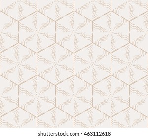 Beige tones. Abstract vector illustration with intricate sketches of geometric shapes. For interior decoration, textile industry, printing industry.