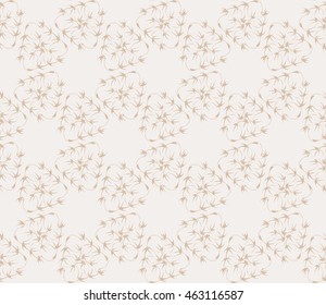 Beige tones. Abstract vector illustration with intricate floral design sketches. For interior decoration, textile industry, printing industry.
