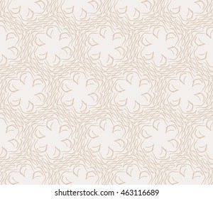 Beige tones. Abstract vector illustration with intricate floral design sketches. For interior decoration, textile industry, printing industry.