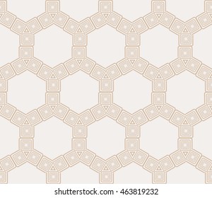 Beige tones. Abstract vector illustration with intricate geometric patterns. For interior decoration, textile industry, printing industry.
