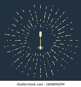 Beige Torch flame icon isolated on blue background. Symbol fire hot, flame power, flaming and heat. Abstract circle random dots. Vector Illustration