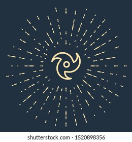 Beige Tornado icon isolated on dark blue background. Cyclone, whirlwind, storm funnel, hurricane wind or twister weather icon. Abstract circle random dots. Vector Illustration