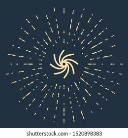 Beige Tornado icon isolated on dark blue background. Cyclone, whirlwind, storm funnel, hurricane wind or twister weather icon. Abstract circle random dots. Vector Illustration