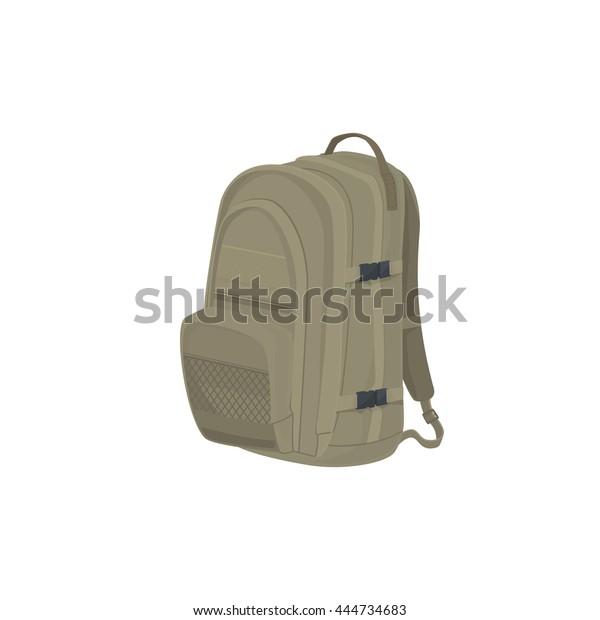 beige travel backpack