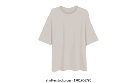 Beige t-shirt vector. Capsule wardrobe 2021 vector design. 