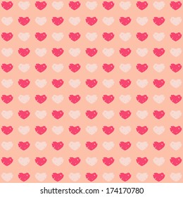 beige valentines background with hearts