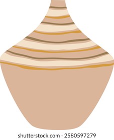 Beige vase featuring elegant stripes enhances any home, infusing modern sophistication and style into interior design while serving as a stunning decorative element