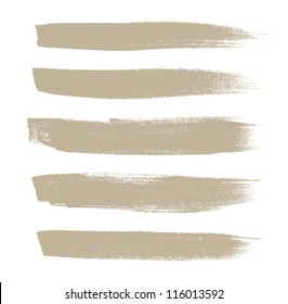 Beige vector brush strokes collection