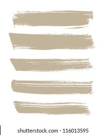Beige vector brush strokes collection
