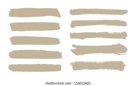 Beige vector brush strokes collection