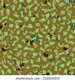 Beige Vector Pattern. Hunter Woodland Camouflage. Digital Grey Camouflage. Fabric Green Texture. Tree Urban Grunge. Abstract Army Brush. Dirty Camo Print. Seamless Print. Seamless Vector Background.