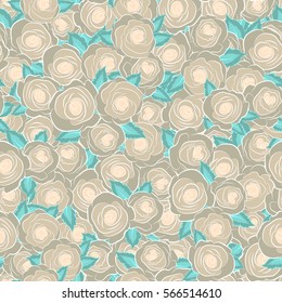 Beige vector roses petals.