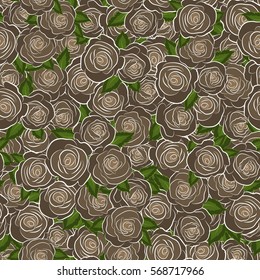 Beige vector roses petals.