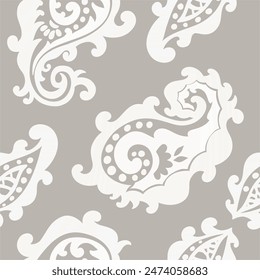 Patrón de damasco floral de Vertical beige