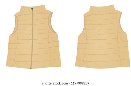 Beige vest. vector illustration