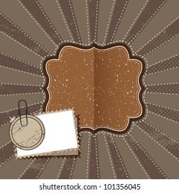 Beige vintage greetings vector illustration.