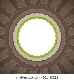Beige vintage greetings vector illustration.