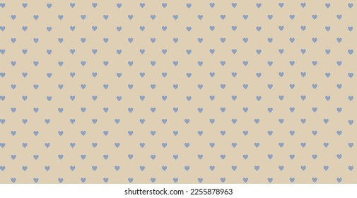 Beige vintage heart print background vector illustration.