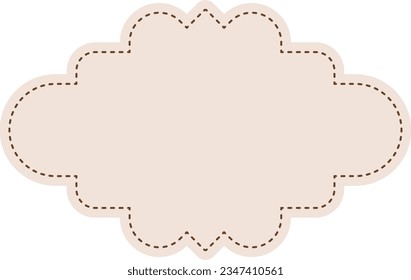 Beige Vintage Label Flat Element