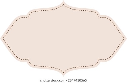 Beige Vintage Label Flat Element