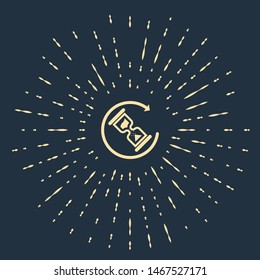 Beige Waiting icon isolated on dark blue background. Wait time icon. Hourglass clock. Abstract circle random dots. Vector Illustration