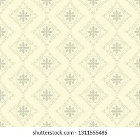Beige wallpaper background pattern in vintage style. Seamless pattern. Vector