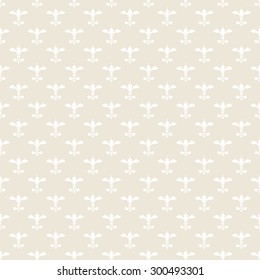 Beige wallpaper in classic style. Damask pattern. Seamless vector background.