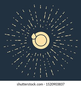 Beige Washing dishes icon isolated on dark blue background. Plate and sponge. Cleaning dishes icon. Dishwasher sign. Clean tableware sign. Abstract circle random dots. Vector Illustration
