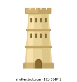 Beige watchtower. Vector illustration on a white background.