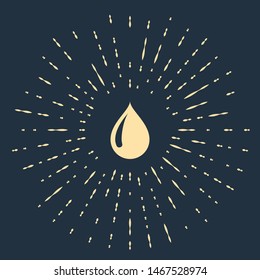 Beige Water drop icon isolated on dark blue background. Abstract circle random dots. Vector Illustration