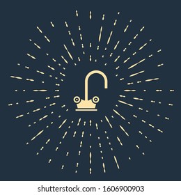 Beige Water tap icon isolated on blue background. Abstract circle random dots. Vector Illustration