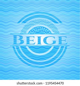 Beige water wave concept style badge.