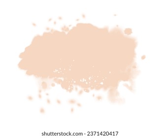 Beige Aquarellfarbe und Farbton. Vektorgrafik mit zarter abstrakter Aquarelltafel. Heller Korallenfarbenstein auf weißem Hintergrund. Delikate, unregelmäßige Gestalten und Splter Print. RGB-Farben.