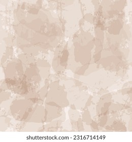 Beige watercolor seamless vector pattern. Distressed texture background.