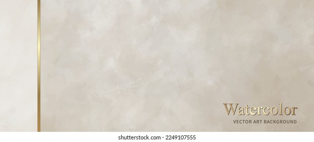Beige watercolor vector art background for poster, cover design, banner, flyer, invitation cards. Painted backdrop for design. Textured minimalistic illustration. Pastel color wallpaper.
