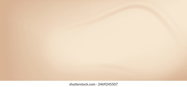 Beiger Wellenhintergrund. Abstrakter weicher Nacktverlauf BG. Moderner 3D-Champagner-Abstufungseffekt. Luxus-Trend-Bildschirmhintergrund. Warme Elfenbein Mesh Unschärfe Textur Illustration. Eleganter, schlichter Panorama-Banner