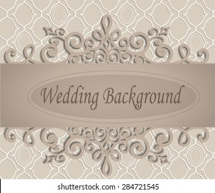 beige wedding background with a retro  pattern  