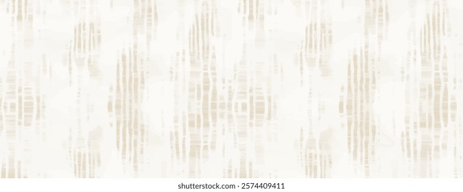 Beige and white background with a textured, abstract pattern. The background features vertical beige lines on a white backdrop. Striped woven texture background. Beige background vector.