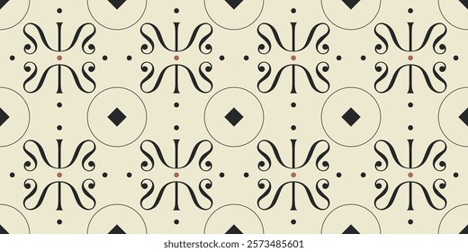 Beige white and Black  luxury vector seamless pattern.Great for fabric and textile, carpet, wallpaper, packaging design or any desired idea.