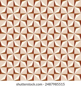 Beige Blanco Marrón Abstractas Triángulo Geométrico Forma Patrón Sin Costura. Textura de efecto de doblez de papel. Imágenes vectoriales imprimibles editables Stock para papel de embalaje de regalo, baldosas de piso, tela, Fondo de pantalla, etc
