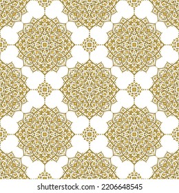 Beige and white damask vector seamless pattern. Vintage, paisley elements. Traditional, Turkish motifs. Great for fabric and textile, wallpaper, packaging or any desired idea.