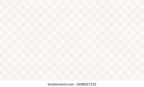 Beige and white diagonal background. Plaid checkered seamless pattern.