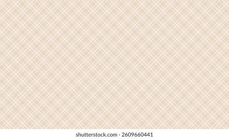 Beige and white diagonal background. Plaid checkered seamless pattern.