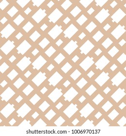 Beige and white geometric ornament. Seamless pattern for web, textile and wallpapers