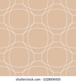 Beige and white geometric ornament. Seamless pattern for web, textile and wallpapers