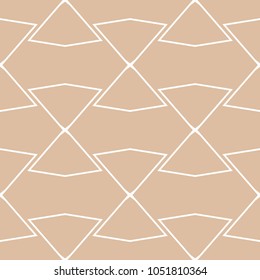 Beige and white geometric ornament. Seamless pattern for web, textile and wallpapers