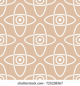 Beige and white geometric ornament. Seamless pattern for web, textile and wallpapers